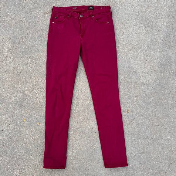 Adriano Goldschmied cranberry The Prima cigarette leg pants 27R - Picture 3 of 6